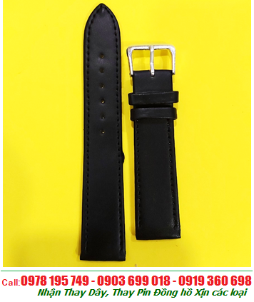 DHBM-05, Dây đồng hồ Dây DA MỊN màu ĐEN size 18mm, 20mm, 22mm, 24mm /có nhận thay dây đồng hồ